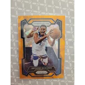 Anthony Edwards 2023-24 Panini Prizm #108 - Orange Cracked Ice - Timberwolves